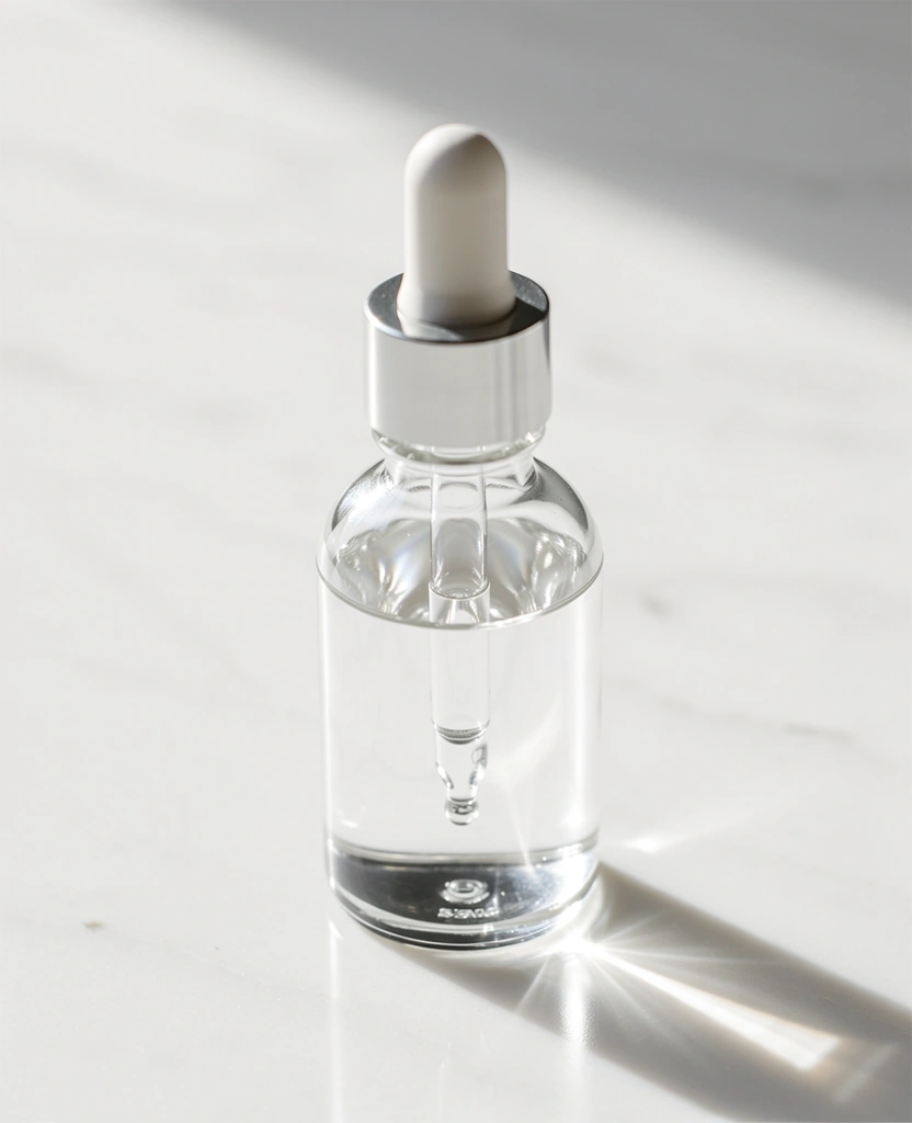 Premium skincare bottle on marble